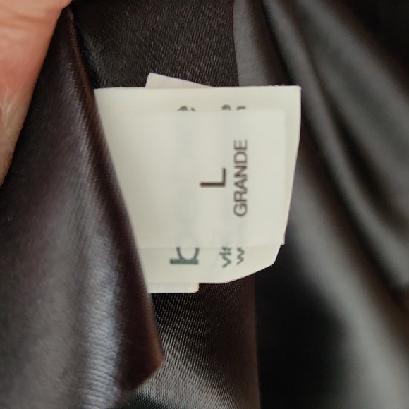 BEBE Black Car Length Swing Coat Faux Fur Trim Large - Picture 10 of 13